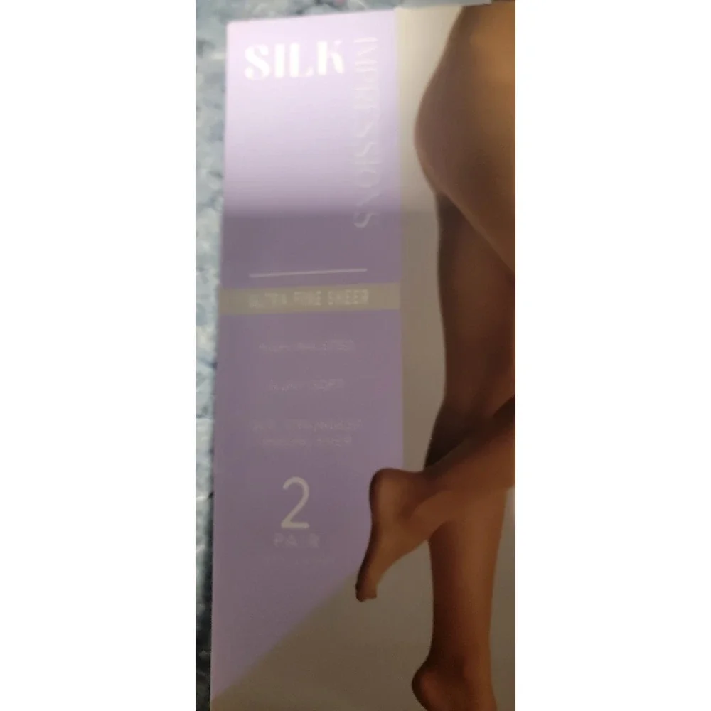 Silk Impressions Women's Sheer Light Support Rich Tan 2 pair package Size 3XL